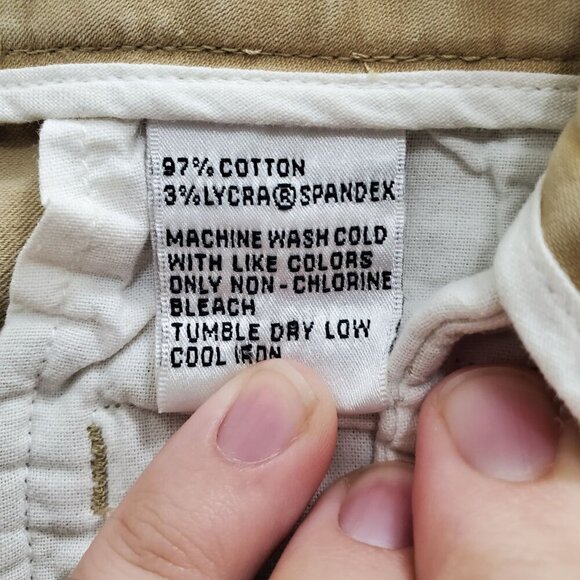 Talbots Petite Tan Stretch Cropped Leg Flat Front Khaki Uniform Pants Size 12 - Picture 6 of 8